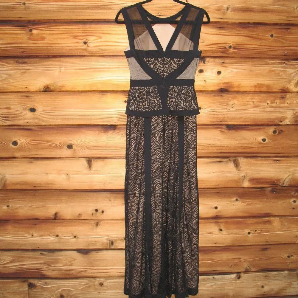 BCBG MAX AZRIA Viviana illusion lace peplum gown Black - Picture 7 of 11